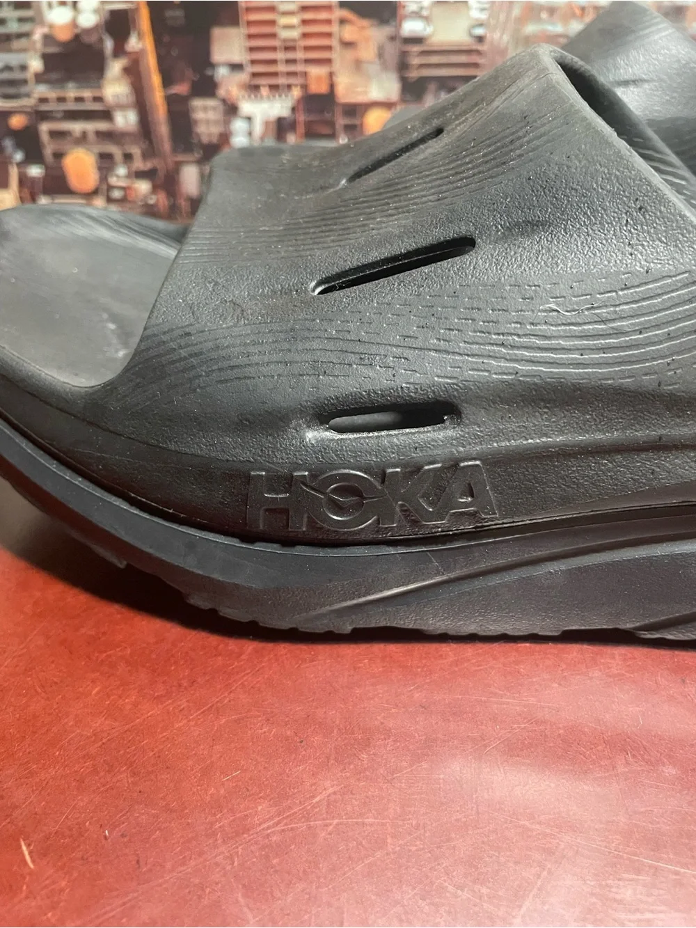 Hoka One One Ora Recovery Slides Mens Size 12 Black Slip On Sandals Comfort Shoe